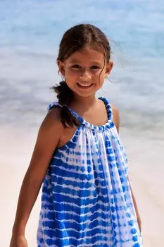 Платье тай-дай с бисером Sunuva, синий