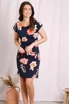 Платье Tallahassee из джерси из органического хлопка с принтом Weird Fish, синий