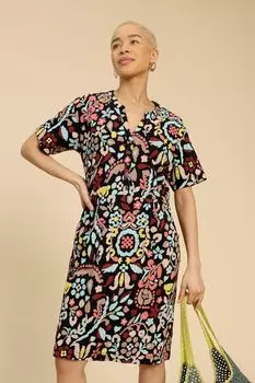 Платье Tammy из хлопкового трикотажа White Stuff, серый