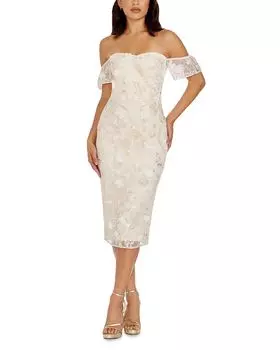 Платье Tara Dress the Population, белый