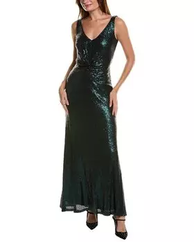 Платье Taylor Sequin Mesh, зеленый