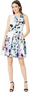 Платье Taylor Sleeveless Floral Print Fit and Flare Dress, цвет Ivory/Lilac