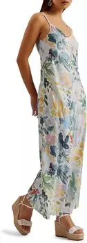 Платье Ted Baker Adamela Double Layer Slip Midi Dress, слоновая кость