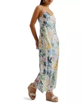 Платье Ted Baker Adamela Double Layer Slip Midi, слоновая кость