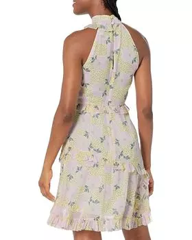 Платье Ted Baker Suttonn Twist Neck Frill Detail Mini Dress, цвет Light Yellow