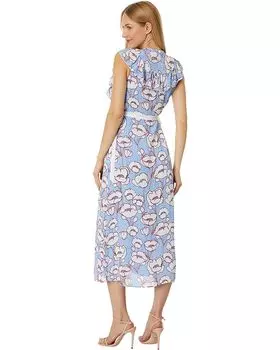 Платье Ted Baker Tindraa Sleeveless Frilled Midi Dress, синий
