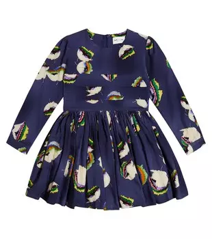 Платье Tempo из смесового хлопка с принтом Morley, синий