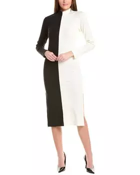 Платье Terez Mock Neck Rib Midi, черный