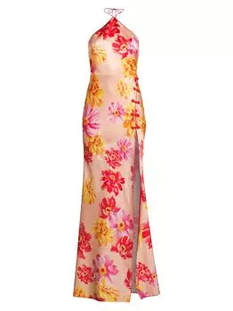 Платье Tess с цветочным принтом на бретелях Sau Lee, бежевый