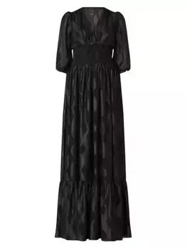 Платье Thea с объемными рукавами металлик Shoshanna, цвет jet