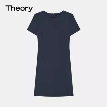 Платье Theory с короткими рукавами, темно-серый