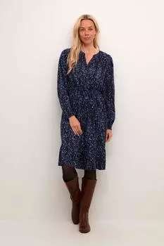 Платье Tiah длиной до колена с длинными рукавами Cream, синий