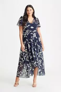 Платье Тилли с широкими рукавами и вырезом в форме сердца Scarlett & Jo, синий