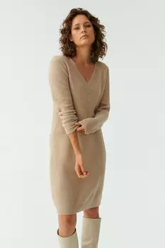 Платье типа свитер с кружевом и кружевом Tatuum, бежевый