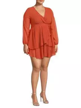 Платье To My Lovers плюс многоярусное, светло-красный