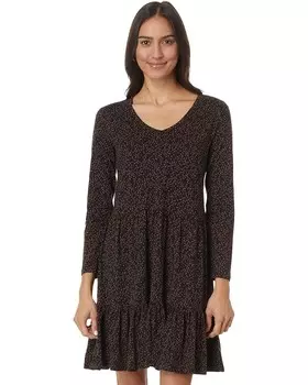 Платье Toad&Co Marley Tiered Long Sleeve Dress, цвет Black Dot Print