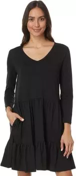 Платье Toad&Co Marley Tiered Long Sleeve Dress, черный