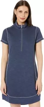 Платье Tobago Bay с короткими рукавами и молнией 1/2 Tommy Bahama, цвет Ocean Deep