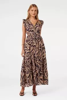 Платье тоби из чистого льна с вырезом сбоку Forever New, синий