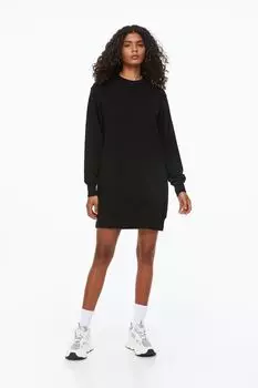 Платье-толстовка H&M, черный