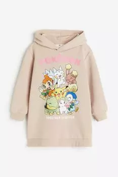 Платье-толстовка H&M x Pokmon Hooded, бледно-розовый