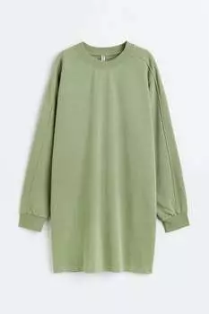 Платье-толстовка H&M, зеленый