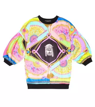 Платье-толстовка I Ventagli из смесового хлопка Versace, разноцветный