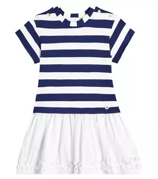 Платье-Толстовка из джерси с принтом Monnalisa, белый