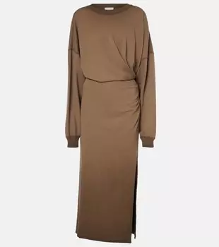 Платье-толстовка из хлопкового джерси Salomon Marant Etoile, хаки