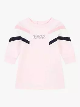 Платье-толстовка с цветным блоком с логотипом boss baby HUGO BOSS, цвет Pink Pale