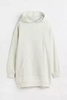 Платье-толстовка с капюшоном H&M, белый
