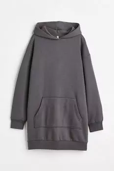 Платье-толстовка с капюшоном H&M, серый