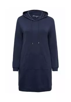Платье-толстовка с капюшоном и карманом-кенгуру sheego, цвет Marine