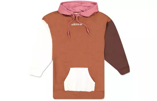 Платье-толстовка с капюшоном, женская, цвет махагоново-коричневый Adidas Originals