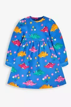 Платье-толстовка с принтом динозавров JoJo Maman Bb, синий