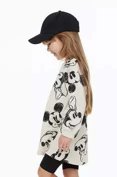 Платье-толстовка с принтом H&M, белый