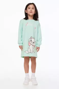 Платье-толстовка с принтом H&M, зеленый
