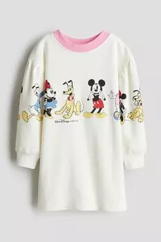 Платье-Толстовка с принтом H&M, белый