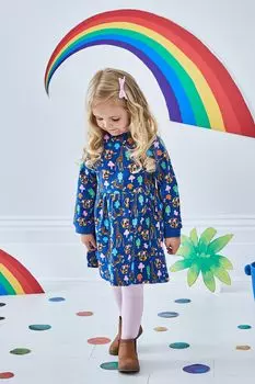 Платье-толстовка с принтом JoJo Maman Bb Elmer Jojo Maman Bb, синий