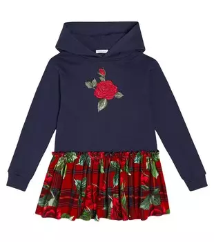Платье-толстовка с принтом роз Dolce&Gabbana, синий