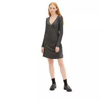 Платье Tom Tailor 1039384 Glitter Wrap Short, черный