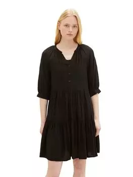 Платье TOM TAILOR Denim DOBBY BABYDOLL, черный
