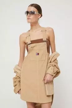 Платье Томми Джинс Tommy Jeans, бежевый