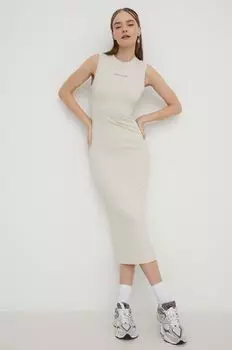 Платье Томми Джинс Tommy Jeans, бежевый