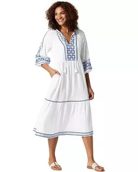 Платье Tommy Bahama Mykonos Tiered Midi, белый