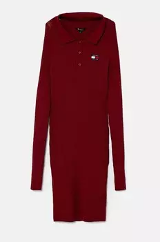 Платье Tommy Jeans, бордовый