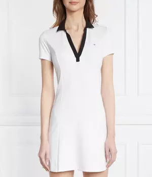 Платье Tommy Jeans с контрастным вырезом, белый