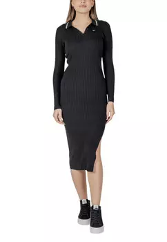 Платье Tommy Jeans в рубчик, черный