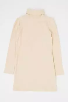 Платье тонкой вязки с разрезами United Colors Of Benetton, бежевый