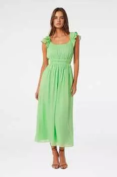 Платье Tonya с развевающимися рукавами Forever New, зеленый